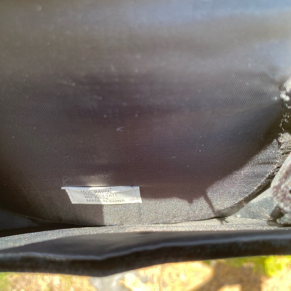 Small Black Vintage Velour Floral Lace Evening Bag With Strap - Picture 6 of 11